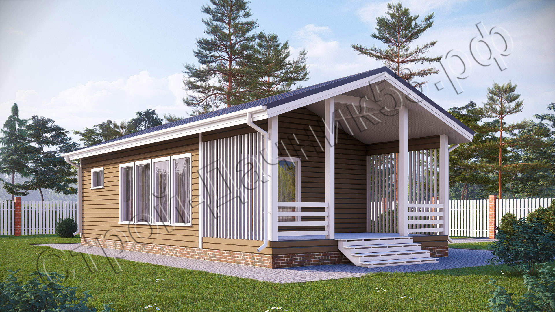 Проект каркасно-щитового дома Д–35